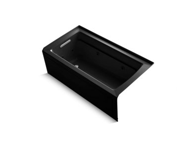Archer® 60" x 32" alcove whirlpool bath with integral apron, integral flange and left-hand drain