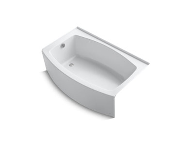 Expanse® 60" x 32" curved alcove bath with integral flange and left-hand drain