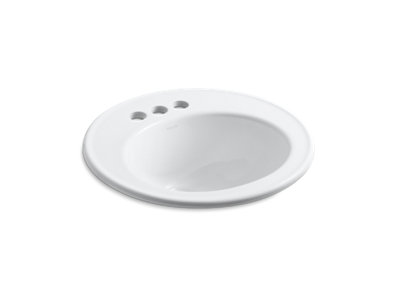 Brookline® 19" diameter drop-in bathroom sink with 4" centerset faucet holes