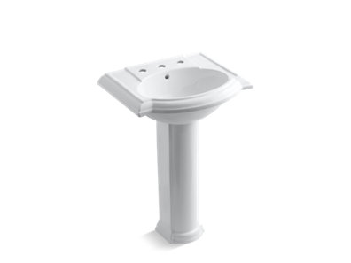 Devonshire® 24" pedestal bathroom sink with 8" widespread faucet holes