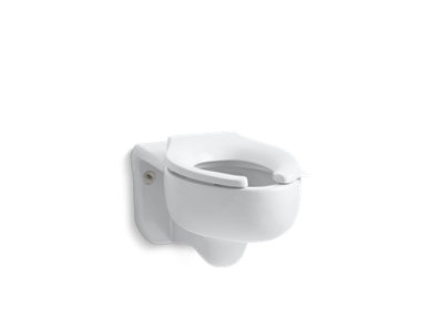 Stratton&trade; Water-Guard® Wall-mount 3.5 gpf flushometer valve elongated blow-out toilet bowl with top inlet, requires seat