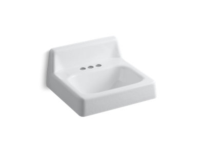 Hudson&trade; 19" x 17" wall-mount bathroom sink with 4" centerset faucet holes