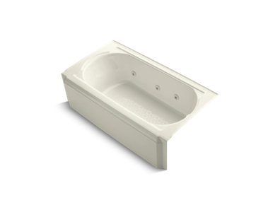 Memoirs® 60" x 33-3/4" alcove whirlpool with right-hand drain and heater without jet trim