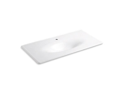 Iron/Impressions® 43" Enameled cast iron vanity top with integrated oval sink