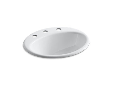 Farmington® Drop-in bathroom sink with 8" widespread faucet holes