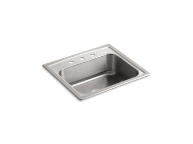 Toccata® 25" x 22" x 7-11/16" top-mount single-bowl kitchen sink with 3 faucet holes
