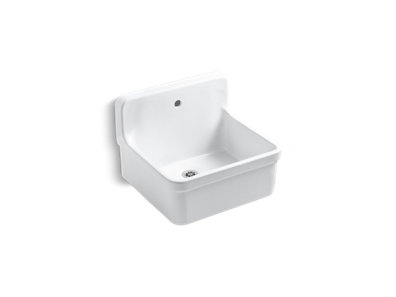 Gilford&trade; 24" x 22" bracket-mount scrub-up/plaster sink with single faucet hole