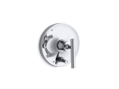 Purist® Rite-Temp® valve trim with push-button diverter and lever handle