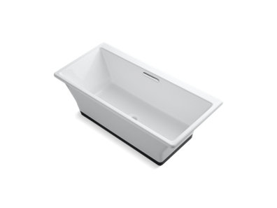 Rêve® 66-15/16" x 31-1/2" freestanding bath with Float installation and Brilliant Ash base without jet trim