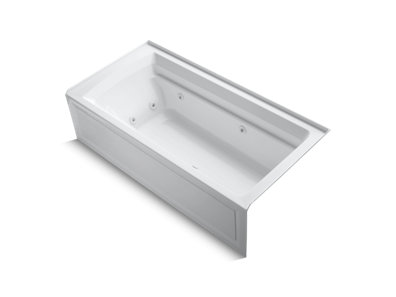 Archer® 72" x 36" alcove whirlpool bath with integral apron and right-hand drain