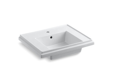 Tresham® 24" pedestal bathroom sink basin with single faucet hole