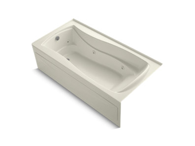 Mariposa® 72" x 36" alcove whirlpool bath with integral apron, integral flange and left-hand drain