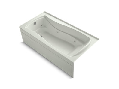 Mariposa® 72" x 36" alcove whirlpool bath with integral apron, integral flange, left-hand drain and heater
