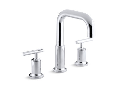 Purist® Deck-mount bath faucet trim for high-flow valve with lever handles, valve not included
