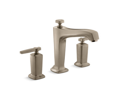 Margaux® Deck-mount bath faucet trim for high-flow valve with diverter spout and lever handles, valve not included