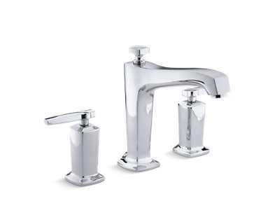 Margaux® Deck-mount bath faucet trim for high-flow valve with non-diverter spout and lever handles, valve not included