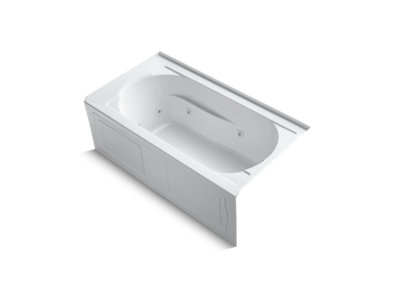 Devonshire® 60" x 32" alcove whirlpool bath with integral apron, integral flange, right-hand drain and heater