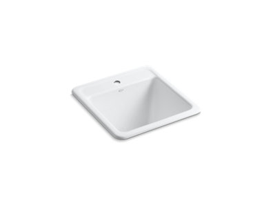 Park Falls&trade; 21" x 22" x 13-3/4" top-mount/undermount utility sink with single faucet hole