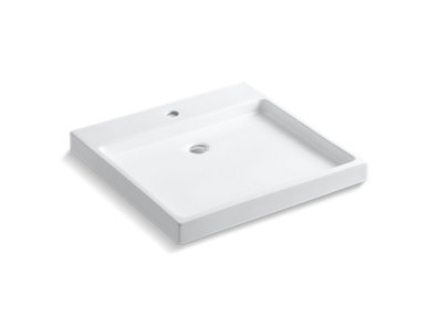 Purist® Wading Pool® Fireclay vessel bathroom sink with single faucet hole