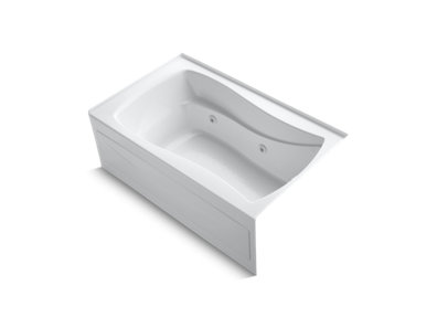 Mariposa® 60" x 36" alcove whirlpool with integral apron, integral flange, right-hand drain and adjustable jets