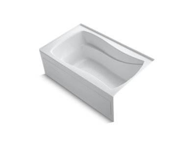 Mariposa® 60" x 36" alcove bath with integral apron, integral flange and right-hand drain