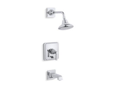 Pinstripe® Pure Rite-Temp® bath and shower trim kit with push-button diverter and lever handle, 2.5 gpm
