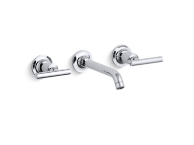 Purist&trade; Widespread wall-mount bathroom sink faucet trim with lever handles, 1.2 gpm