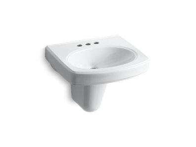 Pinoir® Wall-mount bathroom sink with 4" centerset faucet holes