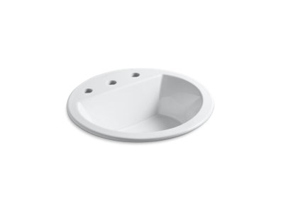 Bryant® Round Drop-in bathroom sink with 8" widespread faucet holes
