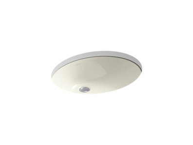 Caxton® Oval 19" x 15" undermount bathroom sink with glazed underside