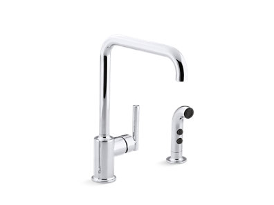 Purist&trade; Single-handle kitchen sink faucet with sidesprayer