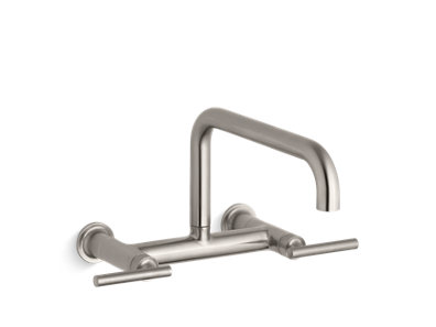 Purist&trade; Two-hole wall-mount bridge kitchen sink faucet