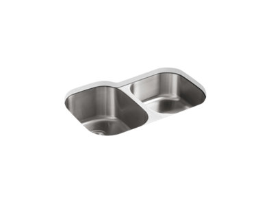 Undertone® 31" x 20-1/8" x 9-1/2" undermount large/medium double-bowl kitchen sink