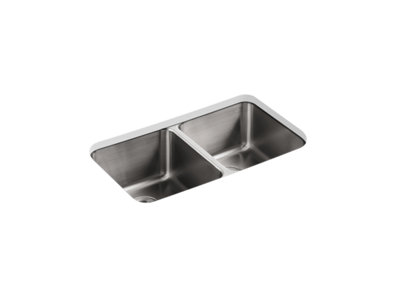 Undertone® 31-1/2" x 18" x 9-3/4" undermount double-equal bowl kitchen sink