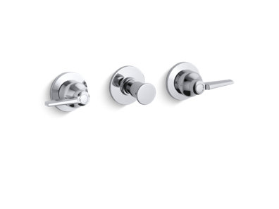Triton® Wall-mount valve trim with push button diverter and lever handles, requires valve