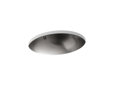 Bachata® Drop-in/undermount bathroom sink with luster finish and overflow