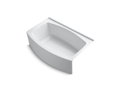 Expanse® 60" x 32" alcove bath with curved integral apron and right-hand drain