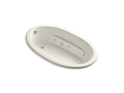 Sunward® 72" x 42" drop-in whirlpool bath with end drain and custom pump location