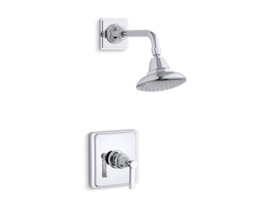 Pinstripe® Pure Rite-Temp® shower valve trim with lever handle and 2.5 gpm showerhead