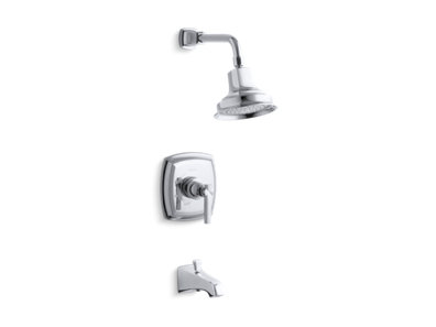 Margaux® Rite-Temp® bath and shower trim set with lever handle and NPT spout, valve not included