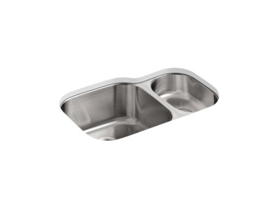 Undertone® 30-3/4" x 20-1/8" x 9-5/8" undermount high/low double kitchen sink
