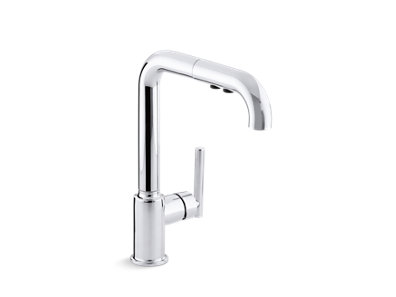 Purist&trade; Pull-out kitchen sink faucet with three-function sprayhead