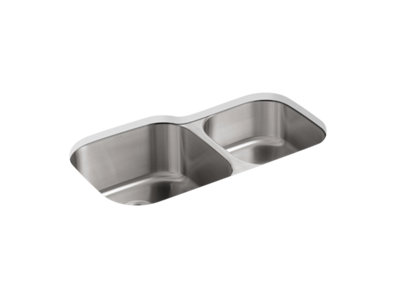 Undertone® 35-1/8" x 20-1/8" x 9-3/4" undermount double-bowl extra large/medium kitchen sink