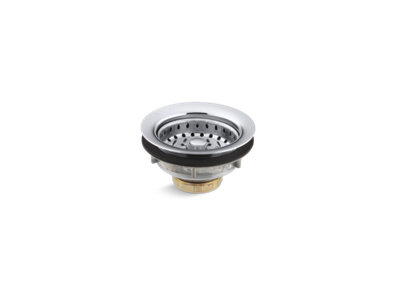 Stainless steel sink drain and strainer for 3-1/2" to 4" outlet