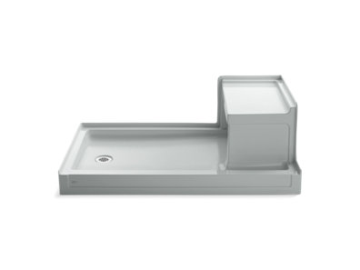 Tresham® 60" x 36" single threshold left-hand drain shower base with integral right-hand seat