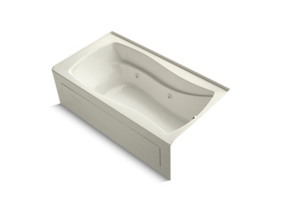 Mariposa® 66" x 36" alcove whirlpool with integral apron, integral flange and right-hand drain
