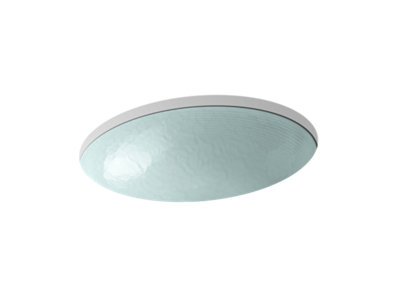 Whist® Glass undermount bathroom sink in Opaque Dew