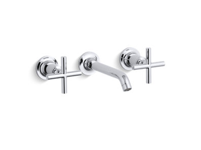 Purist&trade; Widespread wall-mount bathroom sink faucet trim with cross handles, 1.2 gpm