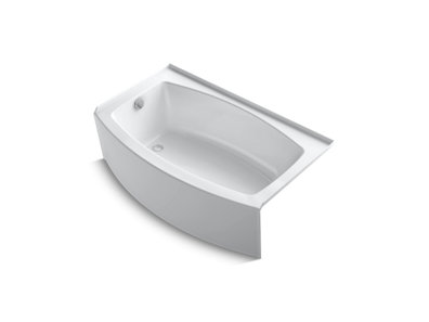 Expanse® 60" x 30" curved alcove bath with integral flange and left-hand drain