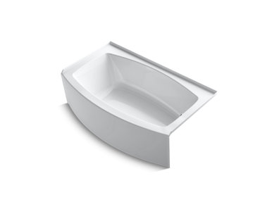 Expanse® 60" x 30" curved alcove bath with integral flange and right-hand drain